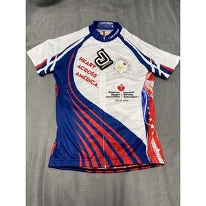 NWT Jakroo Men's Heart Across America  Full Zip Cycle Jersey  Size Small